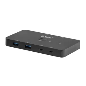 KVM switch club 3d Dual USB-C to HDMI, 2‑port, 4K UHD 3840x2160, USB-C console, 65W PD, black