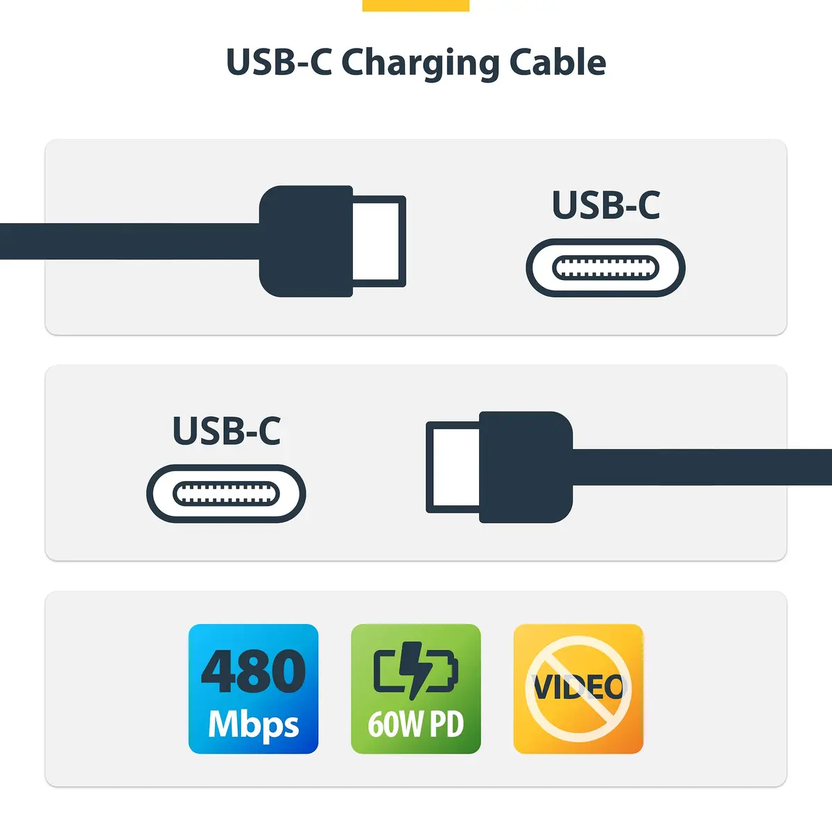 StarTech USB-C uzlādes kabelis USB2CC30CMNCBRWH Photo 4