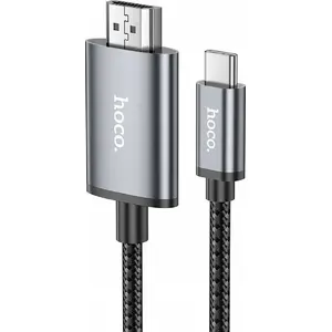 Кабель HOCO USB Type-C — HDMI UA27C 2 м — 4K при 30 Гц, стальной серый