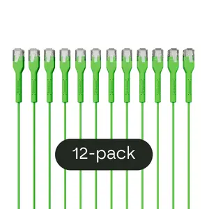 Patch cable Broadbe Slim Cat6 0.3 m, green, 12-pack