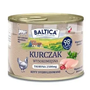 Wet cat food BALTICA adult chicken pâté, complete grain‑free can 185 g, 11.5% protein