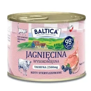 Wet cat food BALTICA adult lamb 185 g pouch, complete feed, protein 13%, fat 4.6%, moisture 78%