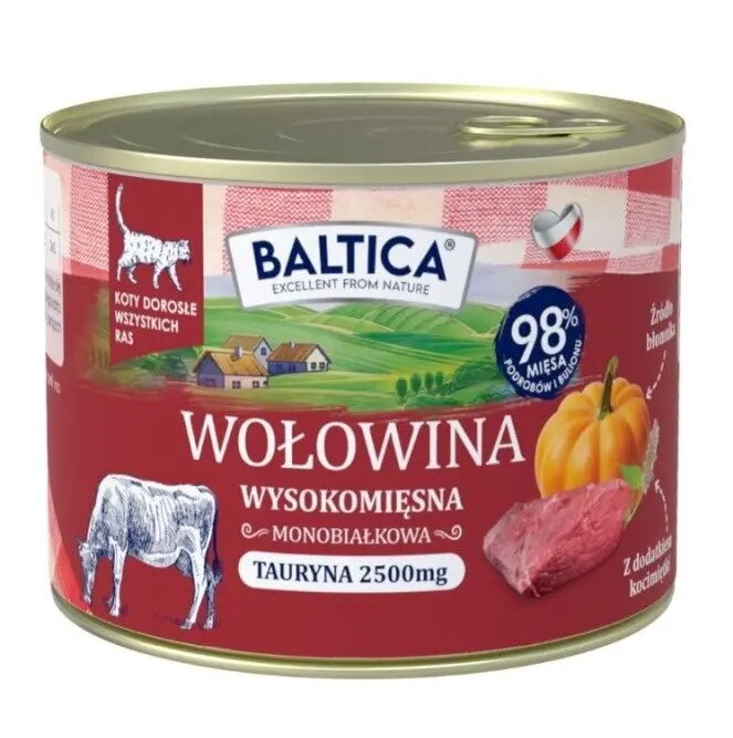 Mitrs kaķu barojums BALTICA pieaugušiem liellops