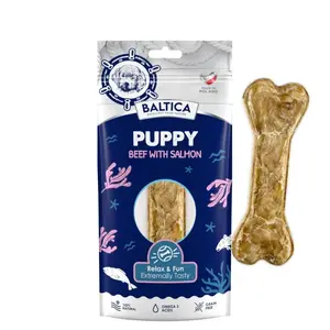 Жевательная лакомство BALTICA BONE SNACK Puppy Beef & Salmon, 75 г — жевательная зубная паста для щенков
