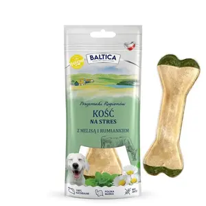 Suņu košļājama kaula BALTICA stresa mazināšanai, liellopa garša, 75 g, pieaugušiem suņiem