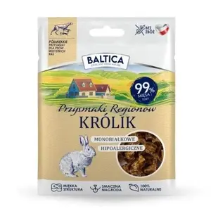 Лакомство для собак BALTICA полумягкое с кроликом 30 г — тренировочное, белок 55,7%, жир 9,6%, без глютена, саше