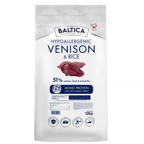 Sausais suņu barības BALTICA Hypoallergenic Venison