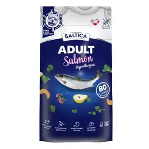 Сухой корм для собак BALTICA Adult Salmon Hypoallergenic XS/S 3 кг — полноценный сухой рацион для взрослых маленьких собак (2–4,9 кг), белок 28%, жир 15%