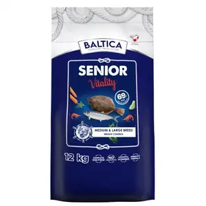 Сухой корм для собак BALTICA EXCELLENT Senior Vitality M/L 12 кг — рыба, 26% белка, 12% жира, для средних/крупных пожилых собак