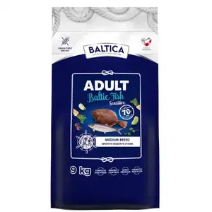 Сухой корм для собак BALTICA Adult Sensitive Baltic Fish M 9 кг — беззлаковый, вкус рыбы, 26% белка, для средних пород