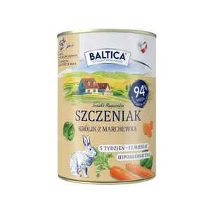 Wet dog food BALTICA Szczeniak Rabbit with Carrot 400 g — junior, grain-free, gluten-free