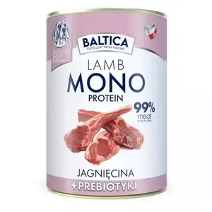 Sausais suņu barības BALTICA Lamb 99% & prebiotics 400 g — pieaugušiem suņiem, bez glutēna un sojas, 10.5% olbaltumvielu