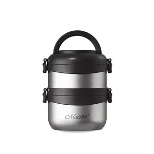 Lunch thermos Maestro MR-1635-150 1.5 L stainless steel inner, vacuum insulated, 2 chambers, leakproof