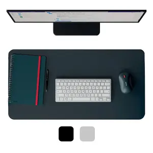Leather desk mat LEITZ Large — black, 360 × 700 × 2 mm