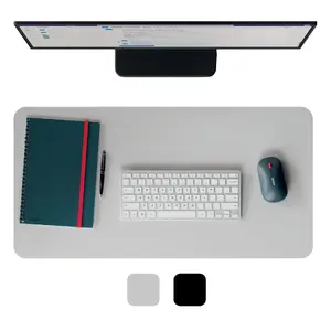 Leitz Large Leather Desk Mat Grey
