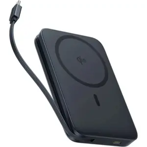 Портативный аккумулятор Baseus PicoGo Qi2 10000mAh 27W с кабелем USB-C, чёрный