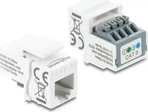 DELOCK Keystone module RJ11 to 4‑pin terminal block, white