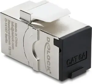 Кейстоун-модуль DELOCK RJ45 Cat.6A с винтовой защитной крышкой, синий