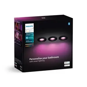Recessed smart spotlight Philips Hue Xamento three-pack, White & Colour Ambience, Bluetooth, black, 3 pcs, 230V