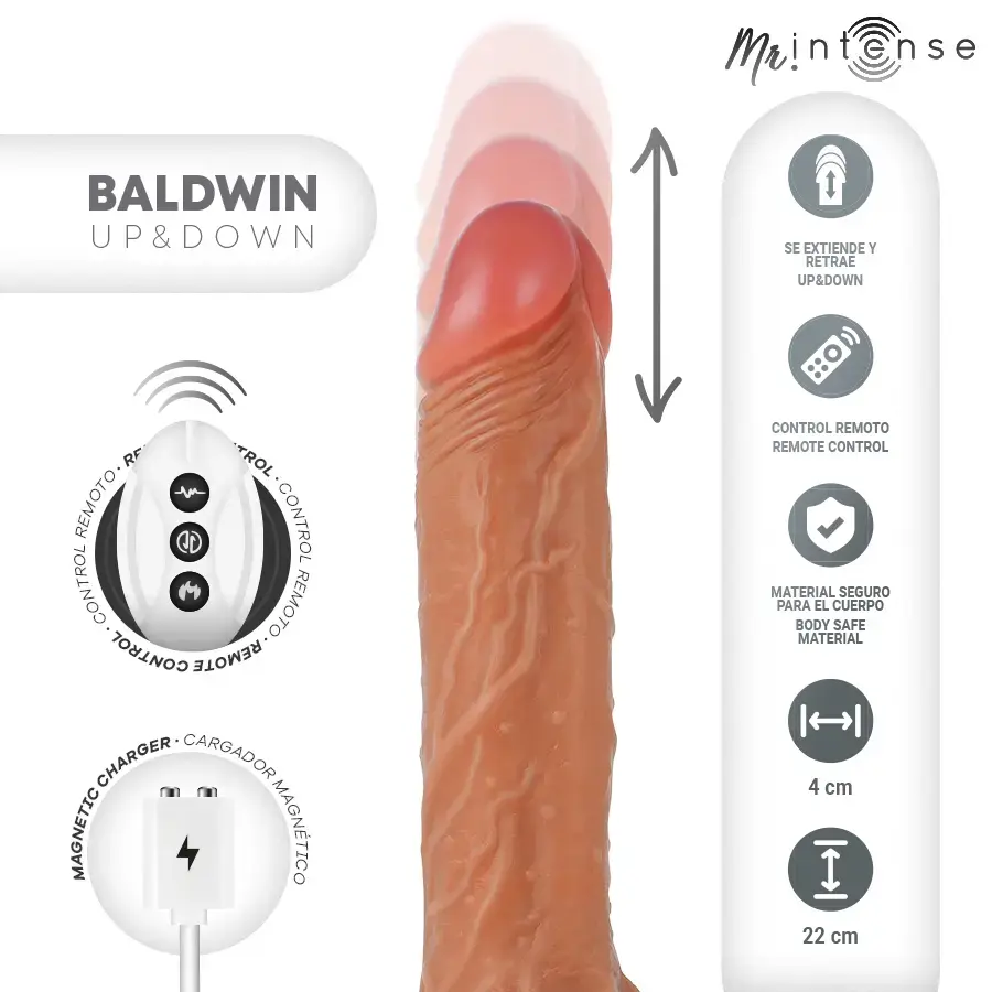 Дилдо Mr. Intense Baldwin Realistic 22 см Photo 3