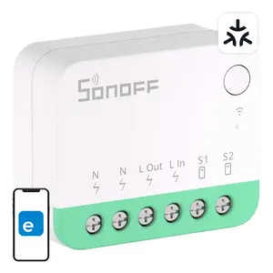 Smart WiFi mini switch Sonoff MINIR4M with Matter support — HomeKit, SmartThings, Home Assistant compatibility