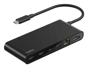 USB-C hub Belkin 8‑Port with HDMI, SD/MicroSD, USB‑A, USB‑C and 2.5Gb Ethernet