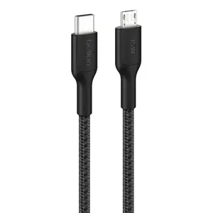 USB kabelis Belkin BoostCharge Pro 1 m — USB-C uz Micro-USB A, melns