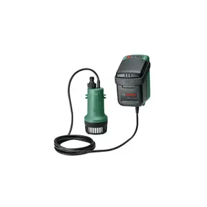 Garden pump Bosch Power Tools GardenPump18V-2000 — battery 18 V, 2.5 Ah, flow 2000 l/h, compact (130×110×200 mm)