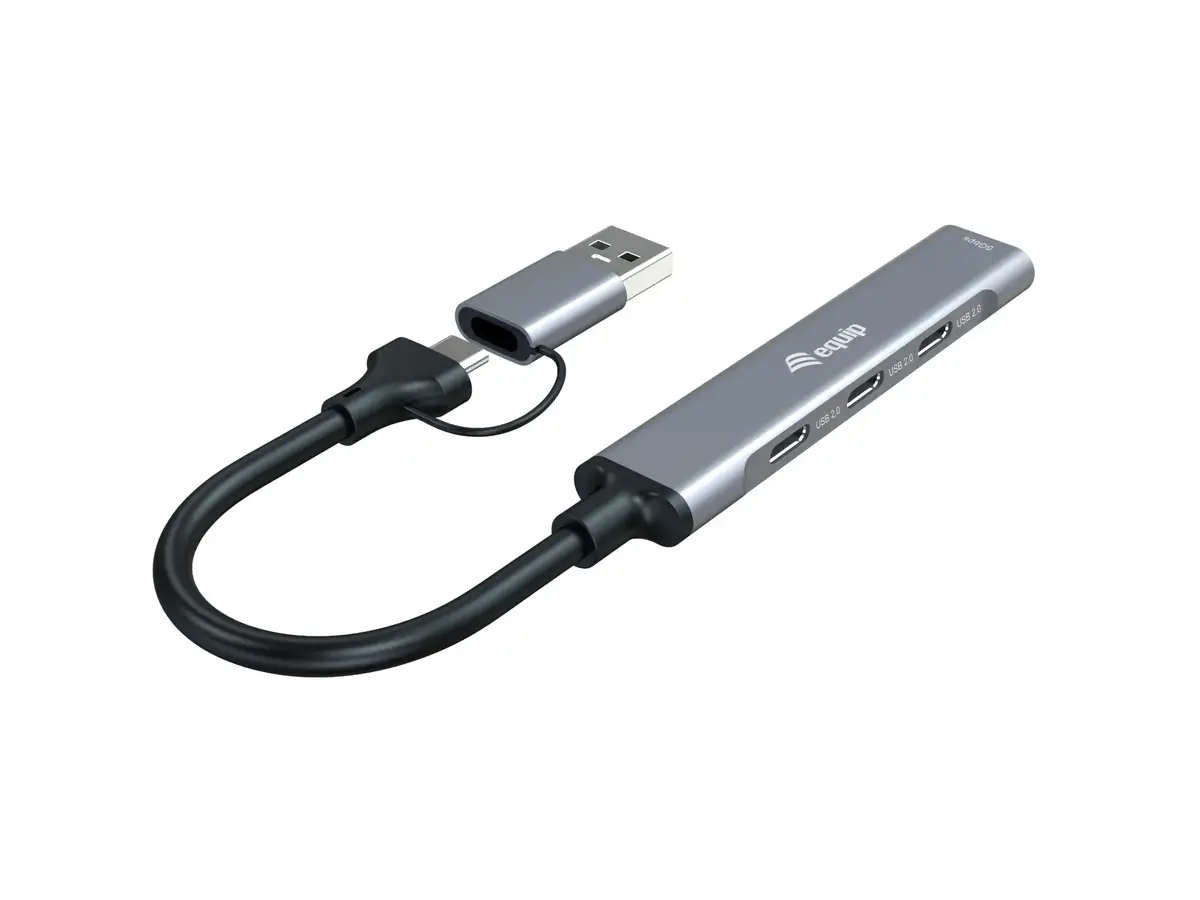 EQUIP USB 3.2 Gen 1 4‑portu hubs — 3×USB‑C + 1×USB‑A Photo 2