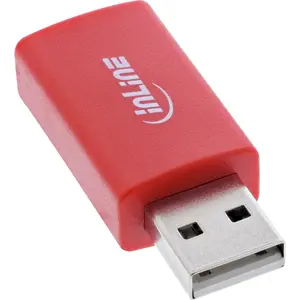 Gender changer cable InLine 31653 USB-A to USB-A, USB 2.0, red