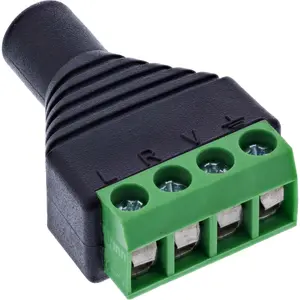 InLine 92504K wire connector 3.5 mm 4-pin jack TRRS / Terminal block 4 terminals Black, Green