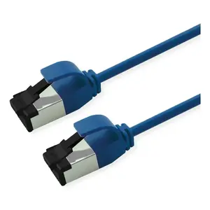 Network patch cable ROLINE Cat8.1 U/FTP (STP) blue 3 m, RJ-45 to RJ-45, gold contacts