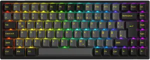 Mehāniskā spēļu tastatūra AKKO Black & Gold 3084B Plus — 84 taustiņi, kompakts izkārtojums, RGB, Akko V3 Cream Blue Pro slēdži