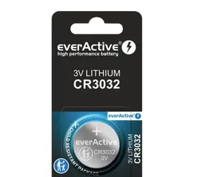 Button cell battery everActive CR3032 lithium 3V single pack