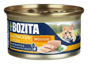Mitrā kaķu barība BOZITA Mousse Chicken 85 g — pieaugušajiem, bez graudiem