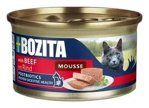 Bozita Mousse Beef mitrā barība pieaugušiem kaķiem, 85 g