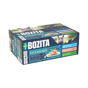Влажный корм для кошек Bozita Mousse Mix Ocean, тунец и лосось, 85 г