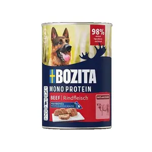 Canned wet dog food BOZITA beef 400 g — complete adult pâté, 11% protein, 8% fat, gluten- and soy-free