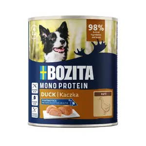 Влажный корм для собак BOZITA Паштет с уткой 800 г — без зерна, без глютена, полноценный рацион для взрослых