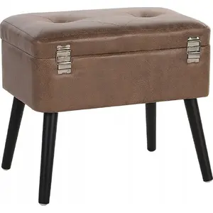 Storage stool Beliani MALLARD, brown eco-leather