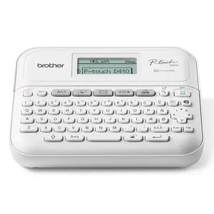 Etiķešu printeris Brother PT-D410VP ZINK (Zero-Ink) 180×180 DPI, 18 mm maksimālā platuma, USB, QWERTY, balts