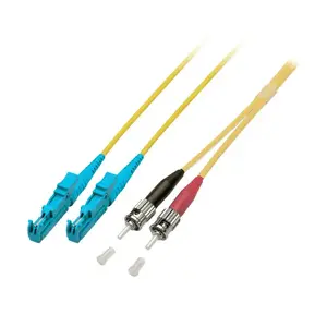 Optiskais patch vads EFB Elektronik O0909.5 — 5 m, OS2 singlemode, E-2000 (LSH) uz ST male/male, dzeltens
