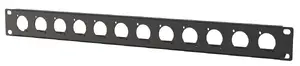 Lanview LVR1U-12D-BL 1U rack accessory in black with 12 holes for rack mounting