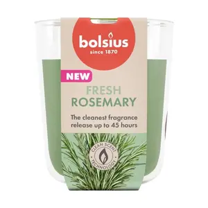 Aromātiskā svece stiklā bolsius True Scents Ø80×73 mm, rozmarīna aromāts