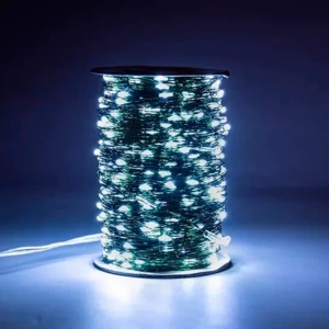 LED Christmas light string JH-2404, 100 m copper wire, 1000 LEDs, white, IP44, with remote