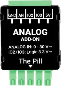 Shelly The Pill Analog 0-30 V Add-on — Shelly The Pill Analog 0–30V module