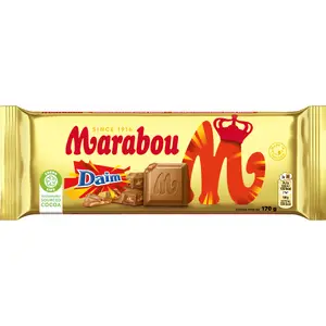 Chocolate bar Marabou Daim 170 g — milk chocolate with crunchy caramel-almond pieces