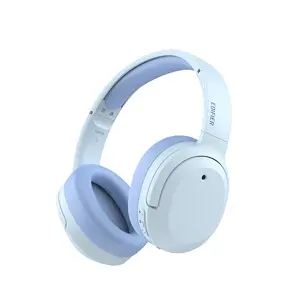 Bezvadu apkalpes tipa austiņas Edifier W820NB Plus ar Bluetooth, aktīvu trokšņu slāpēšanu un iebūvētu mikrofonu, zils