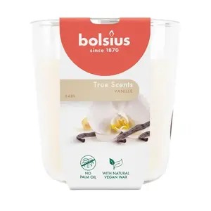 Scented candle glass bolsius Ø97×85mm vanilla — jar candle for home fragrance