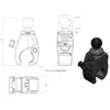 Clamp base Brodit Tough-Claw Small with 1" ball Photo 3